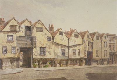 View of shops and houses, Bermondsey Street, Bermondsey by John Crowther
